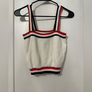 Patriotic USA Striped Knit Tank Top - Red, White, and Blue
